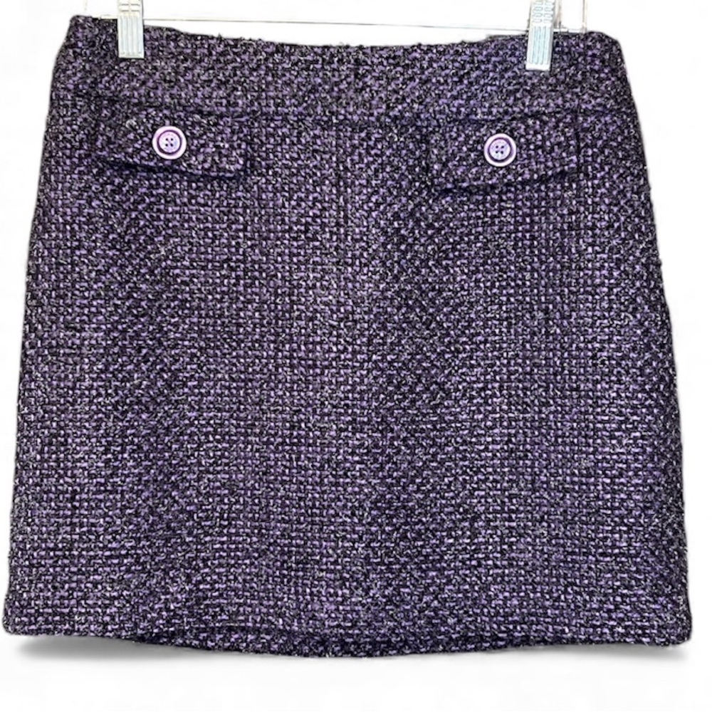 Michael Kors Purple Tweed Mini Skirt, Size 6 - Picture 1 of 6